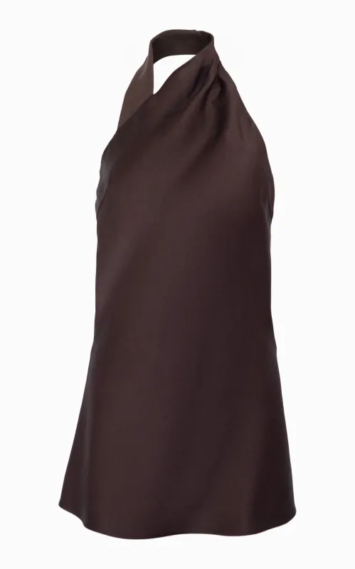 SAMPLE Bind Halter Top | Chocolate made by STUDIO AMELIA