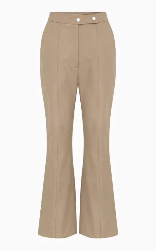 Lettini Crop Flare Pant | Stone made by STUDIO AMELIA