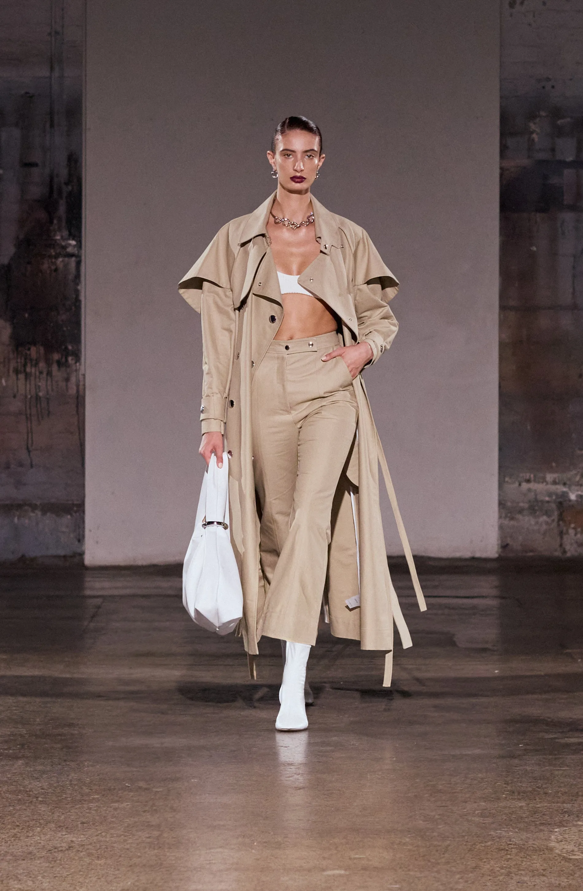 Lettini Crop Flare Pant | Stone sold by STUDIO AMELIA product image thumbnail 3