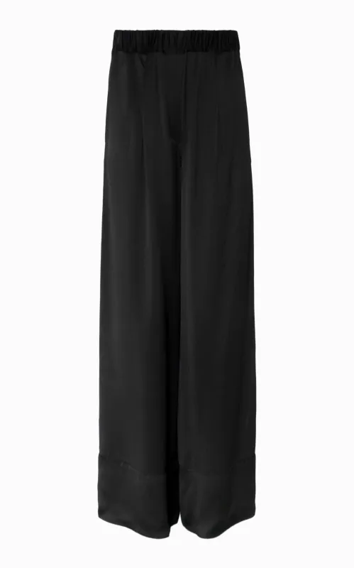 Fluid Palazzo Pant | Black Viscose made by STUDIO AMELIA