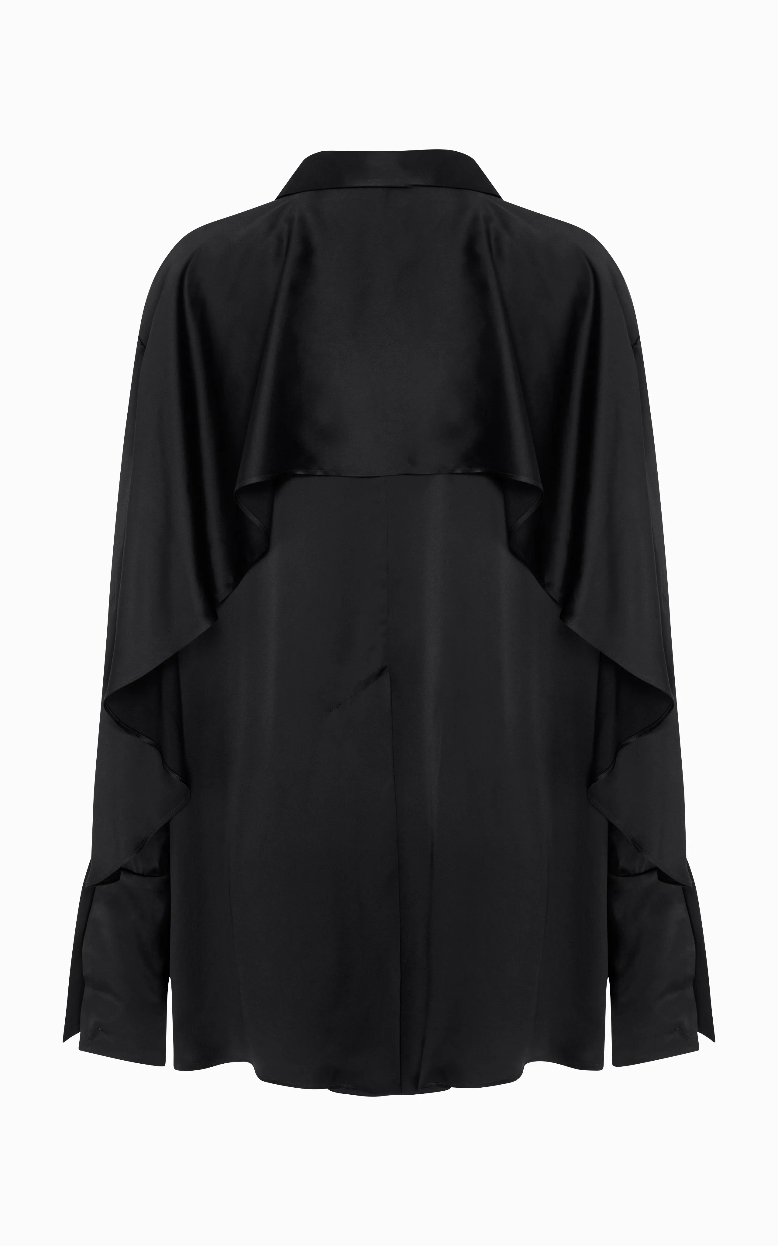 Magma Draped Back Shirt | Black Silk sold by STUDIO AMELIA product image thumbnail 3