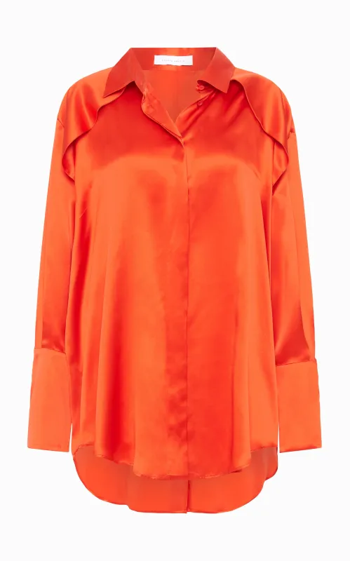 Magma Draped Back Shirt | Lobster Silk made by STUDIO AMELIA