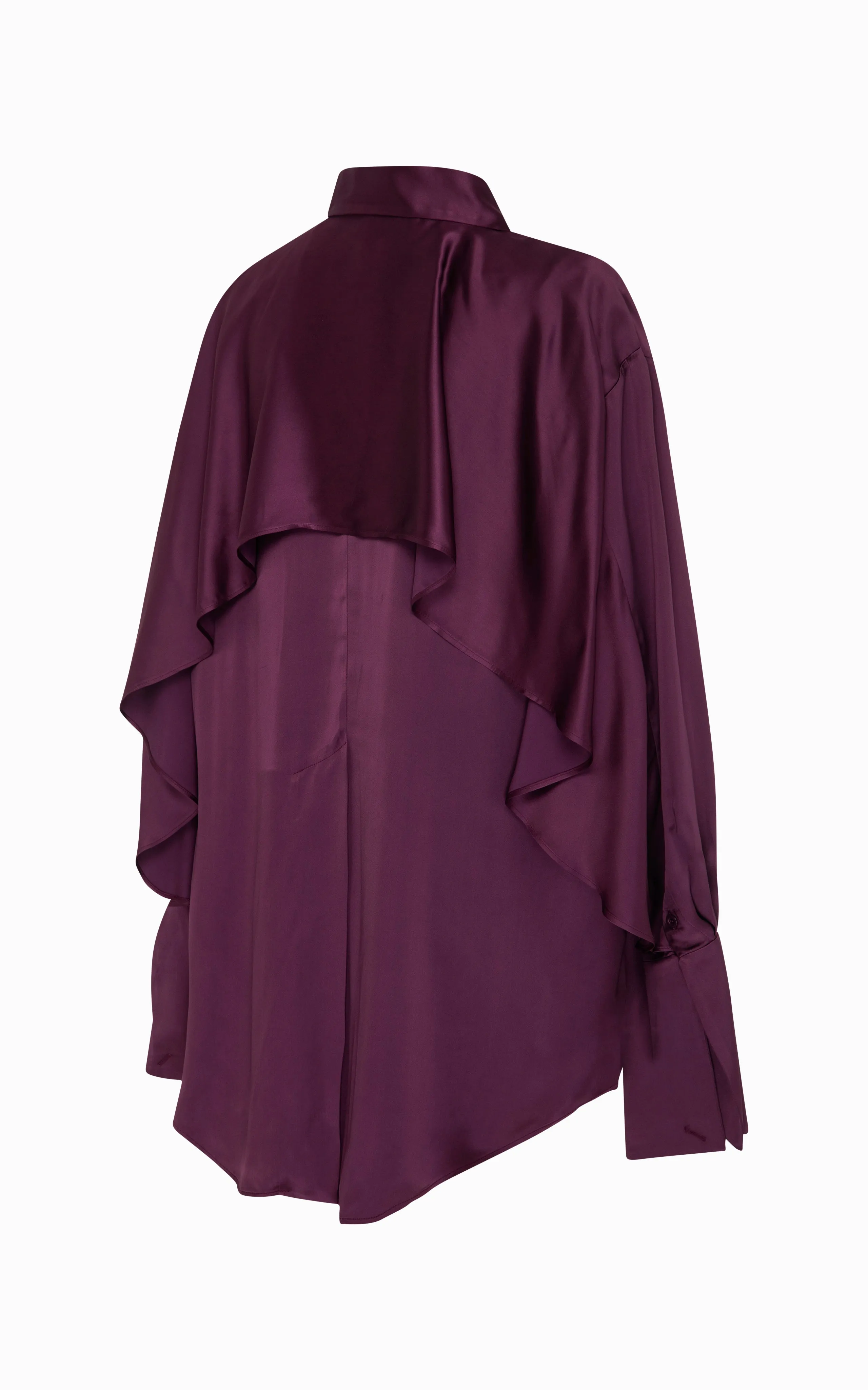Magma Draped Back Shirt | Aubergine Viscose sold by STUDIO AMELIA product image thumbnail 2