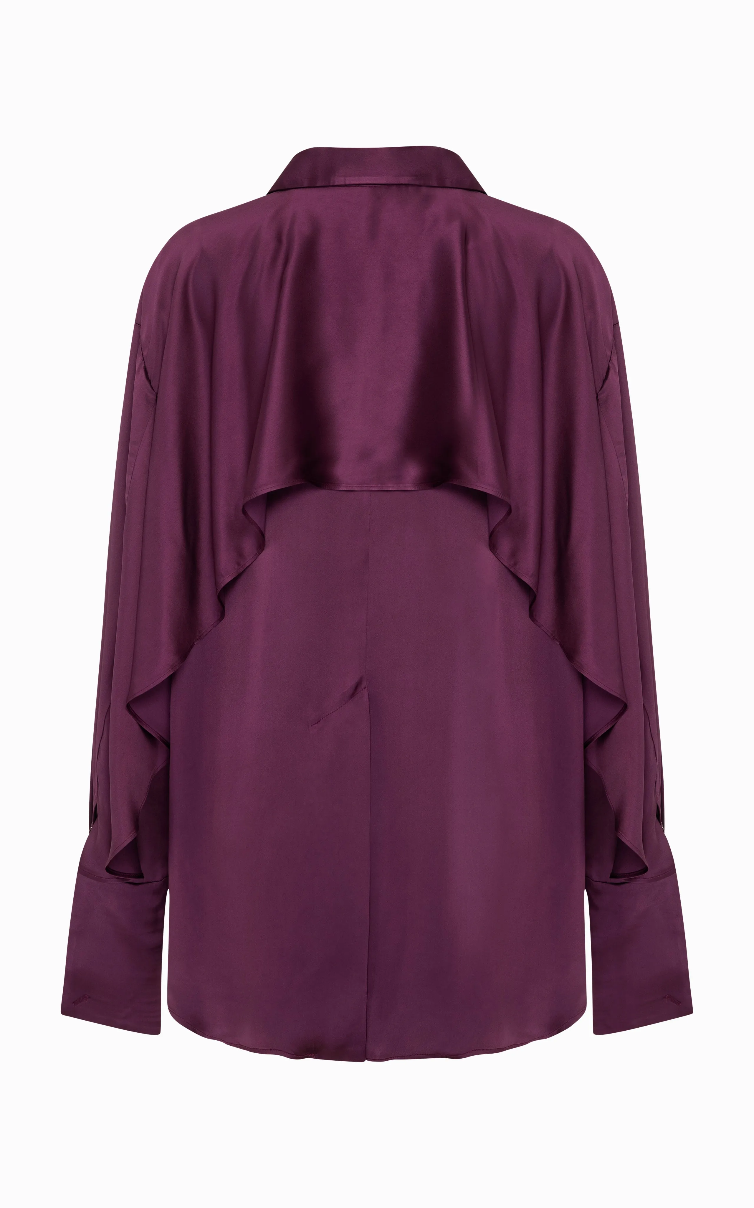 Magma Draped Back Shirt | Aubergine Viscose sold by STUDIO AMELIA product image thumbnail 3