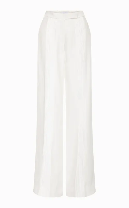 Column Pintucked Pants | Ivory made by STUDIO AMELIA