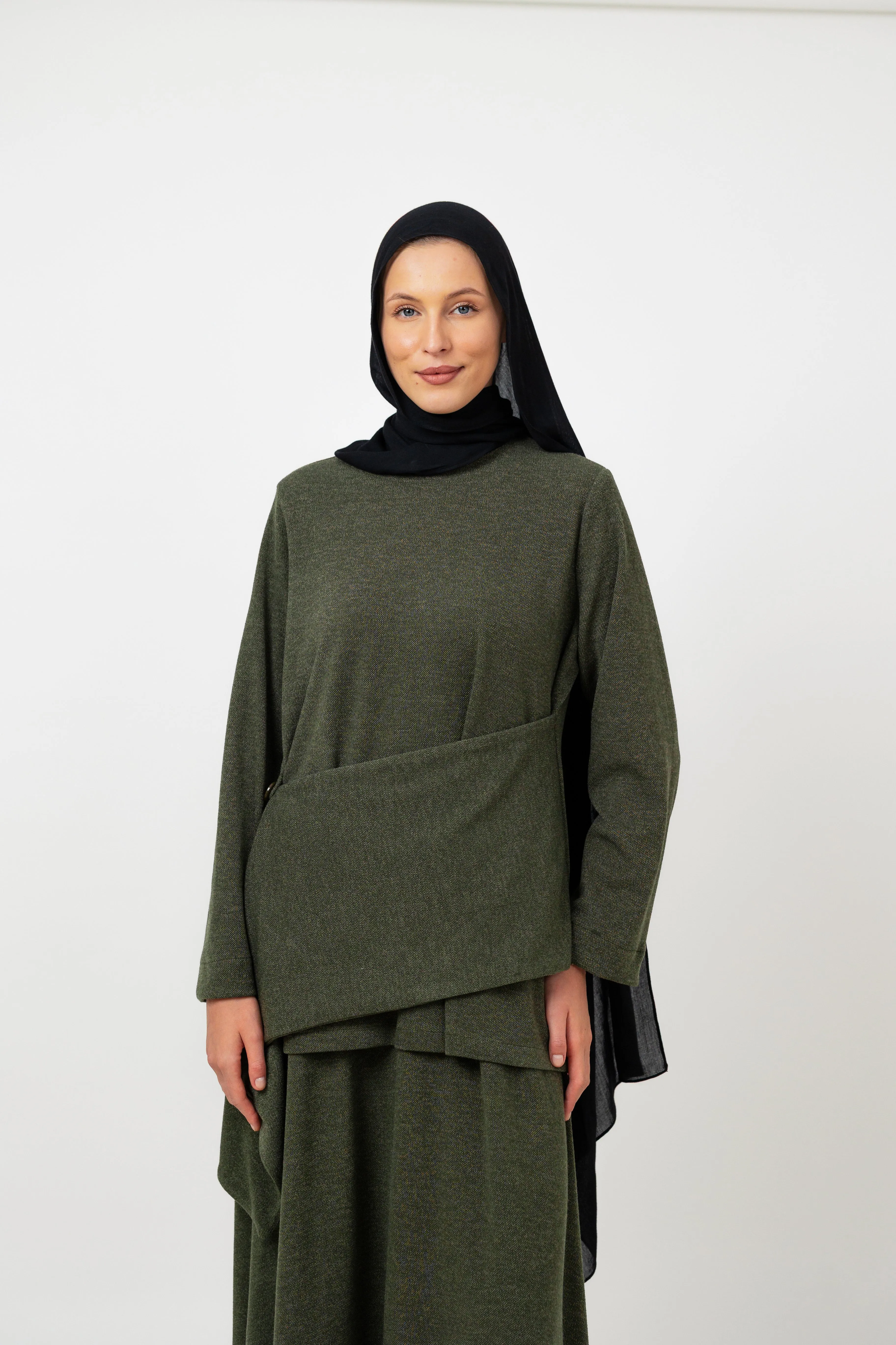 Layer up top in Olive sold by Jude