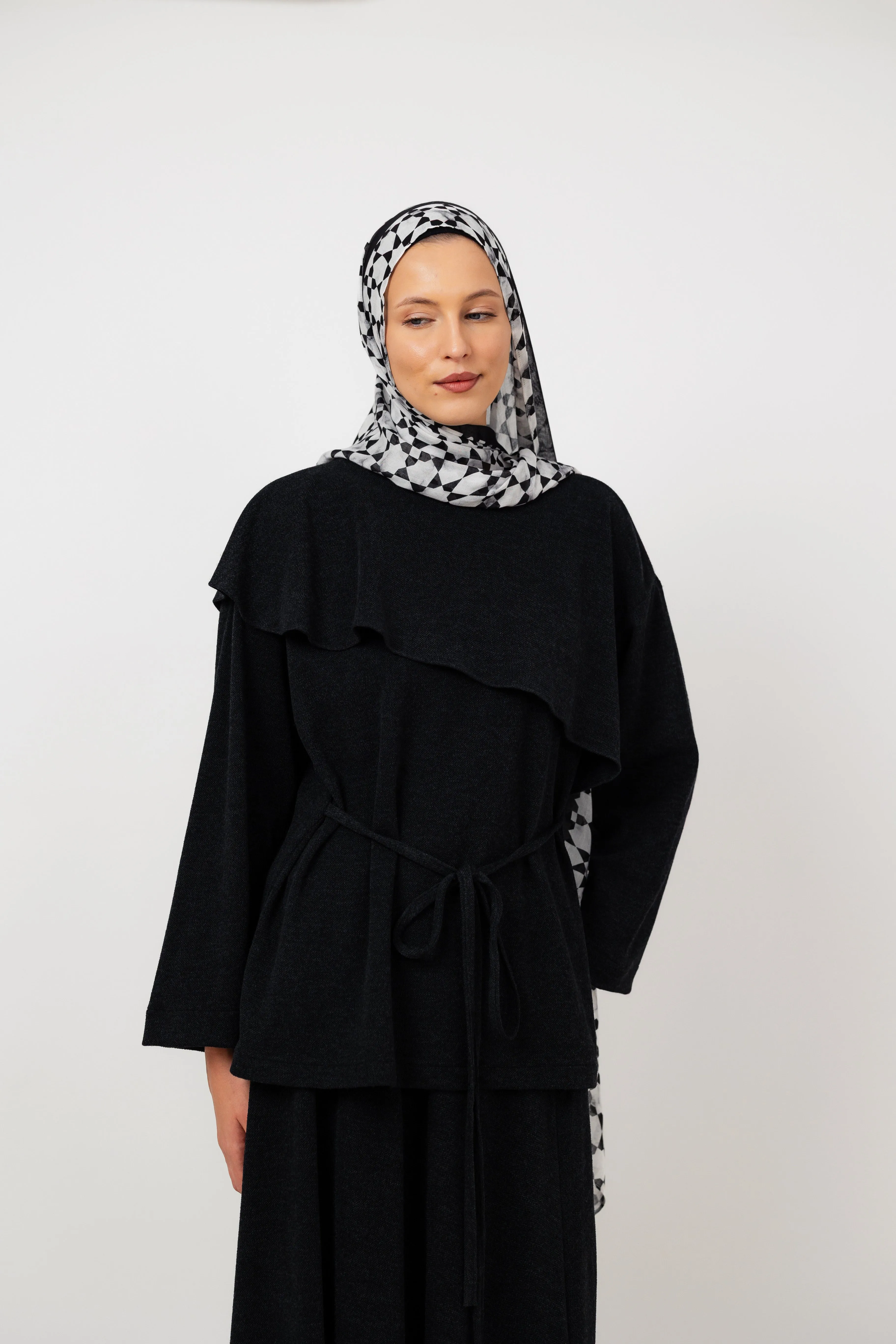 Dove Scarf top in Black sold by Jude