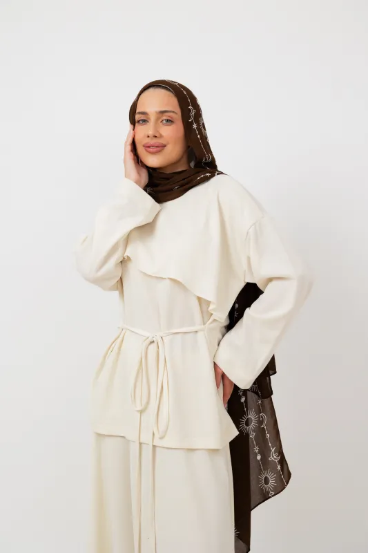 Dove Scarf top in Off White made by Jude