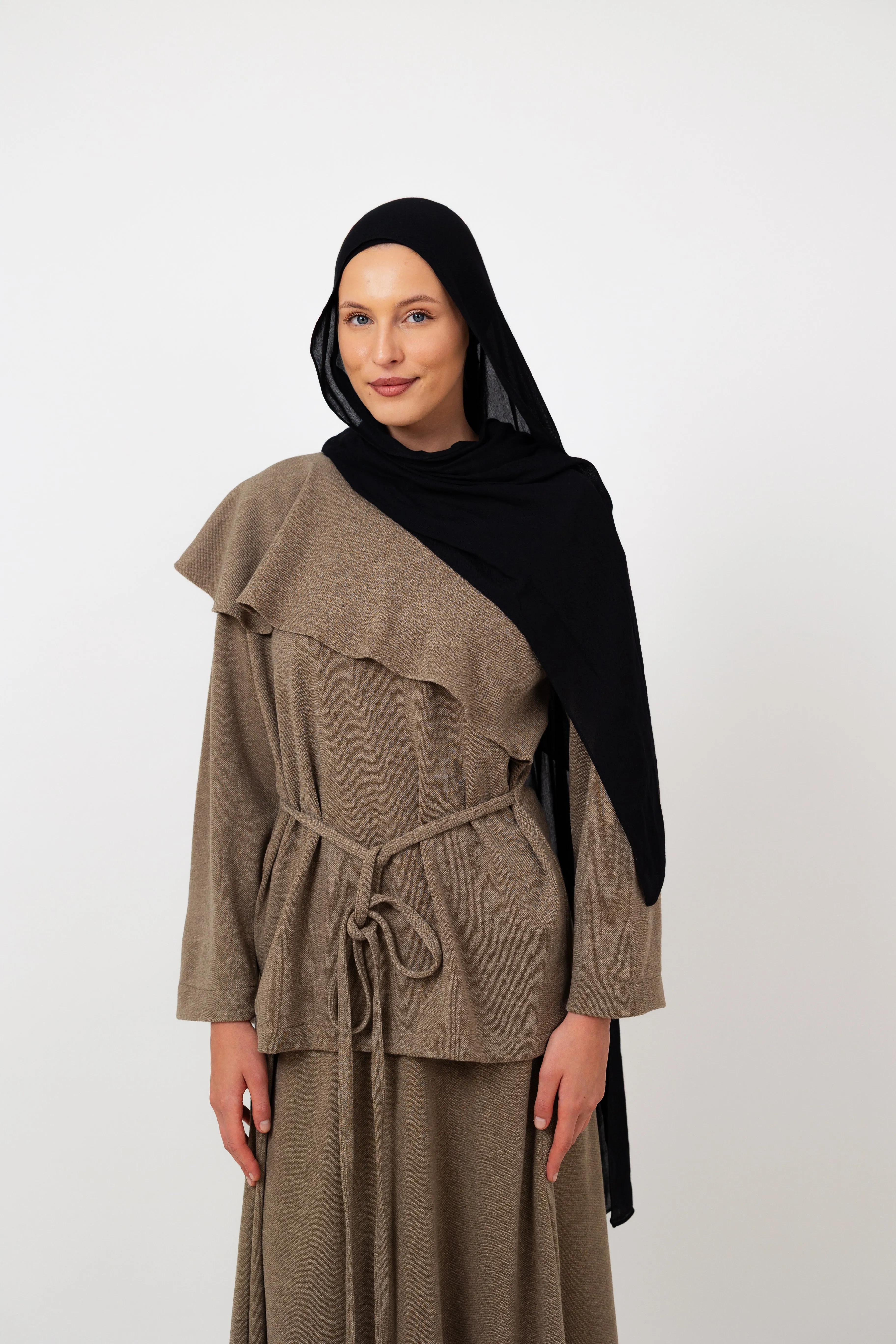 Dove Scarf top in Coffee sold by Jude product image thumbnail 5