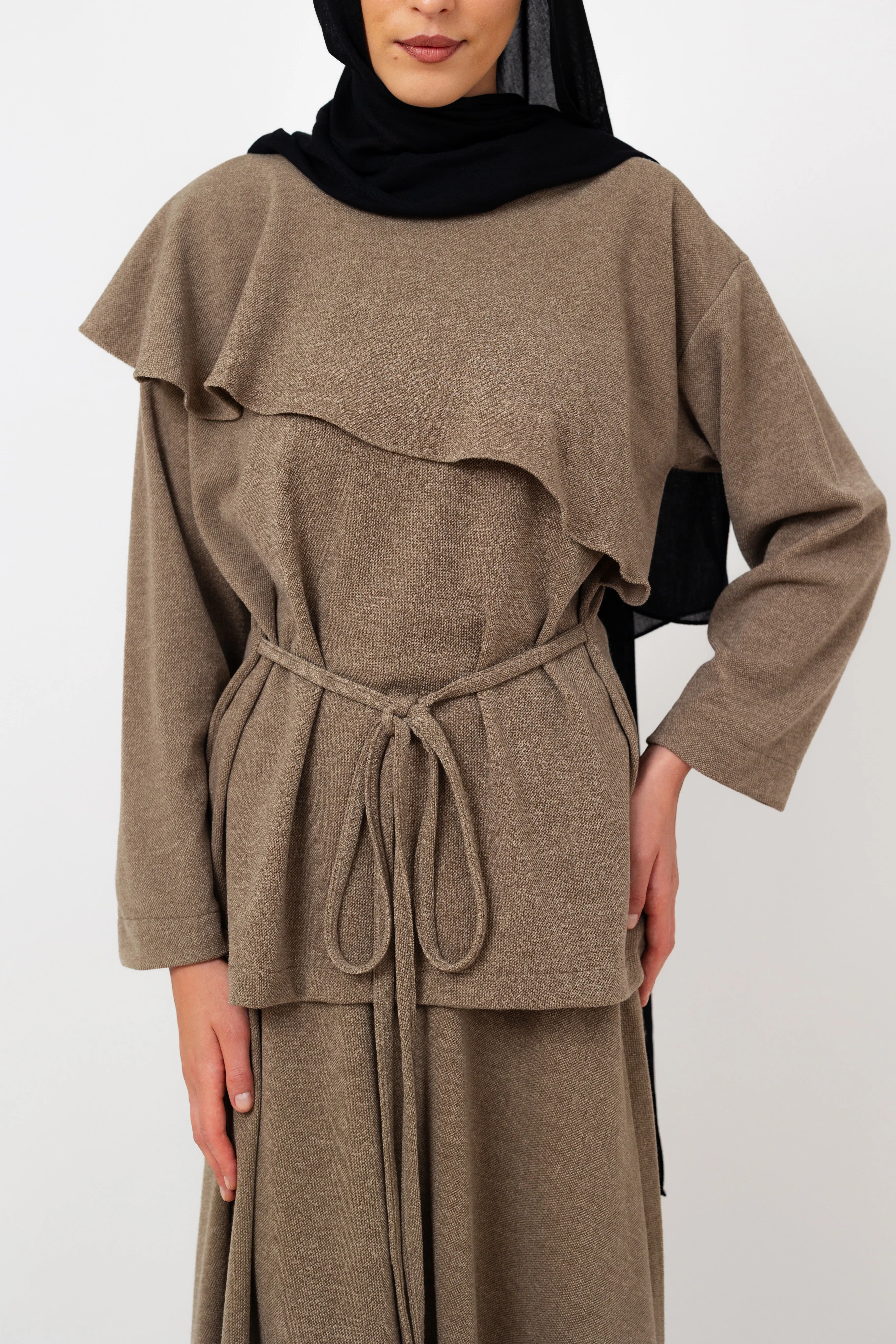 Dove Scarf top in Coffee sold by Jude product image thumbnail 2
