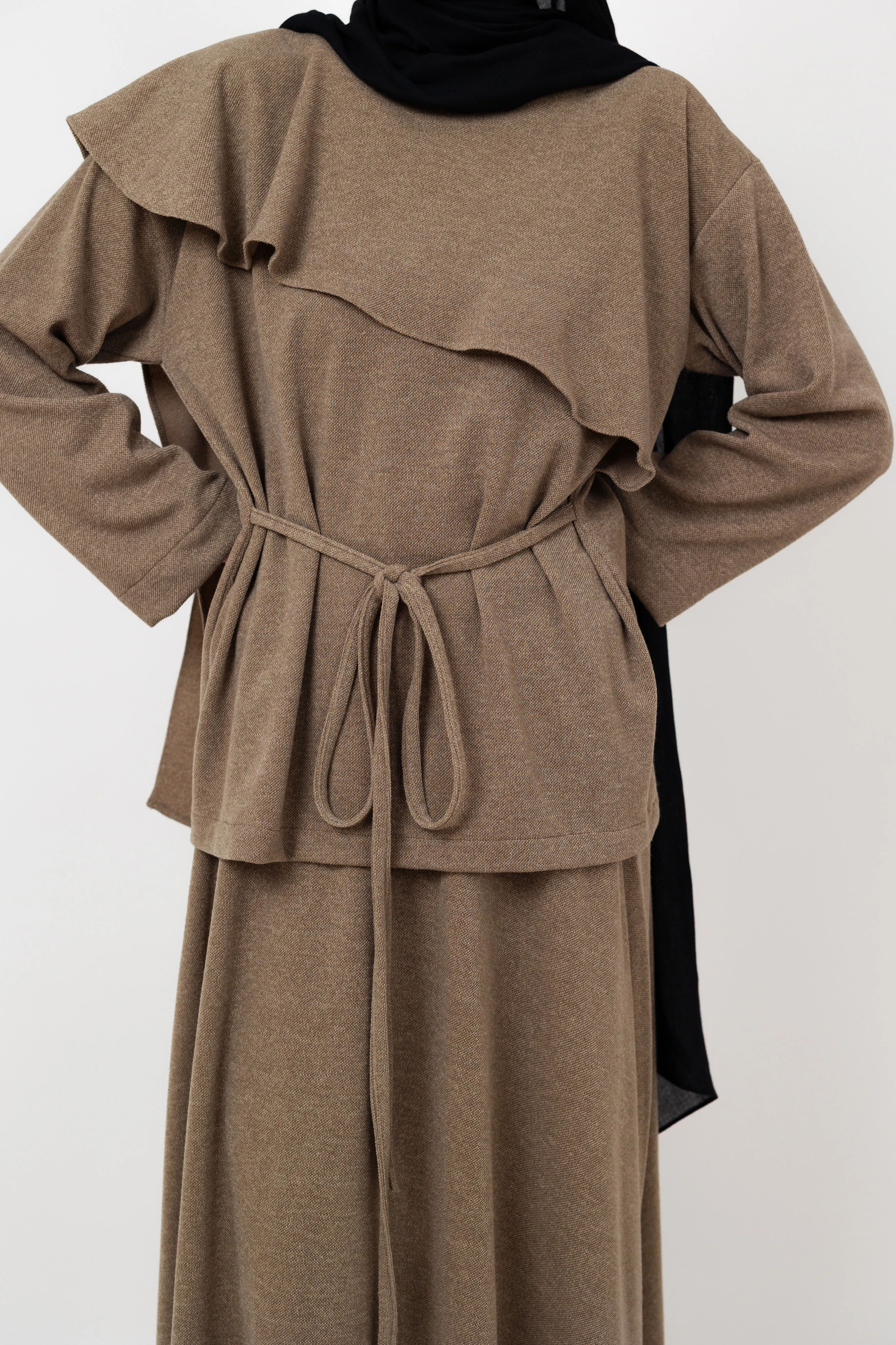 Dove Scarf top in Coffee sold by Jude product image thumbnail 3