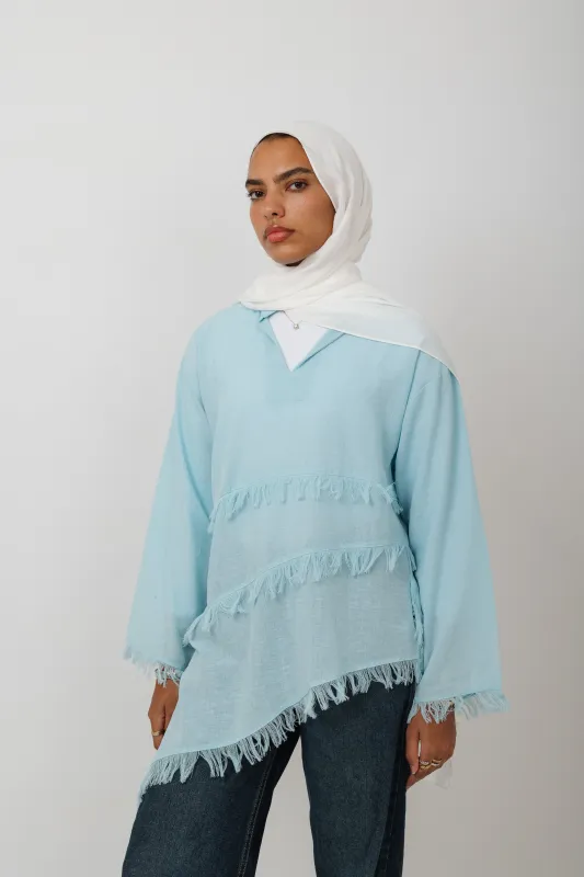 Fringe Top in Blue made by Jude