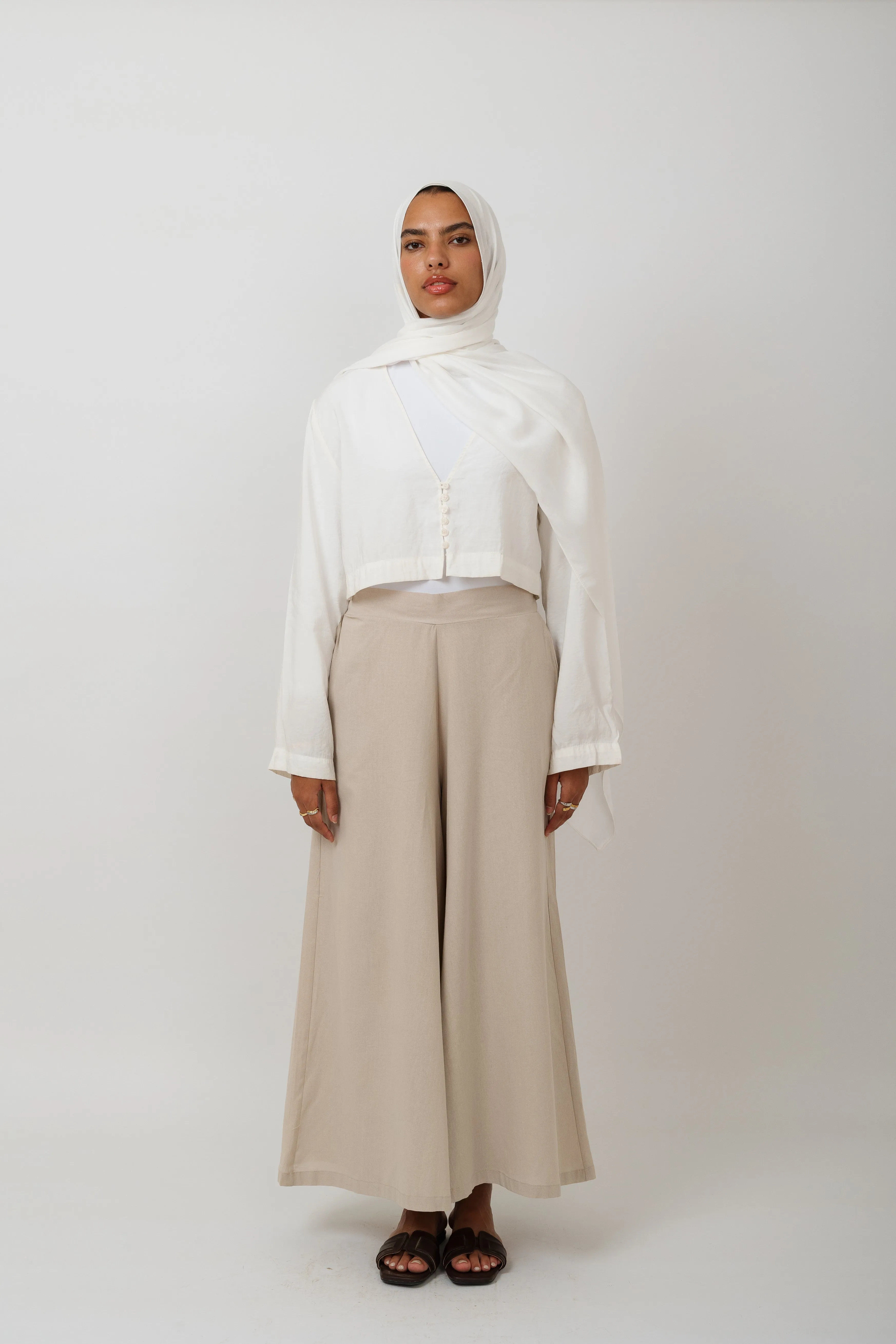 Flow wide leg pants in Beige sold by Jude product image thumbnail 2