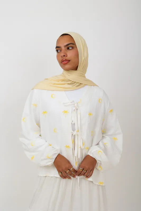 Palmira Embroidered Top In White made by Jude