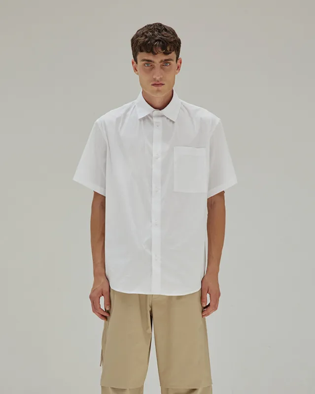 KARL - LIGHT WEIGHT POPELINE  SHORT SLEEVED SHIRT made by DARKPARK