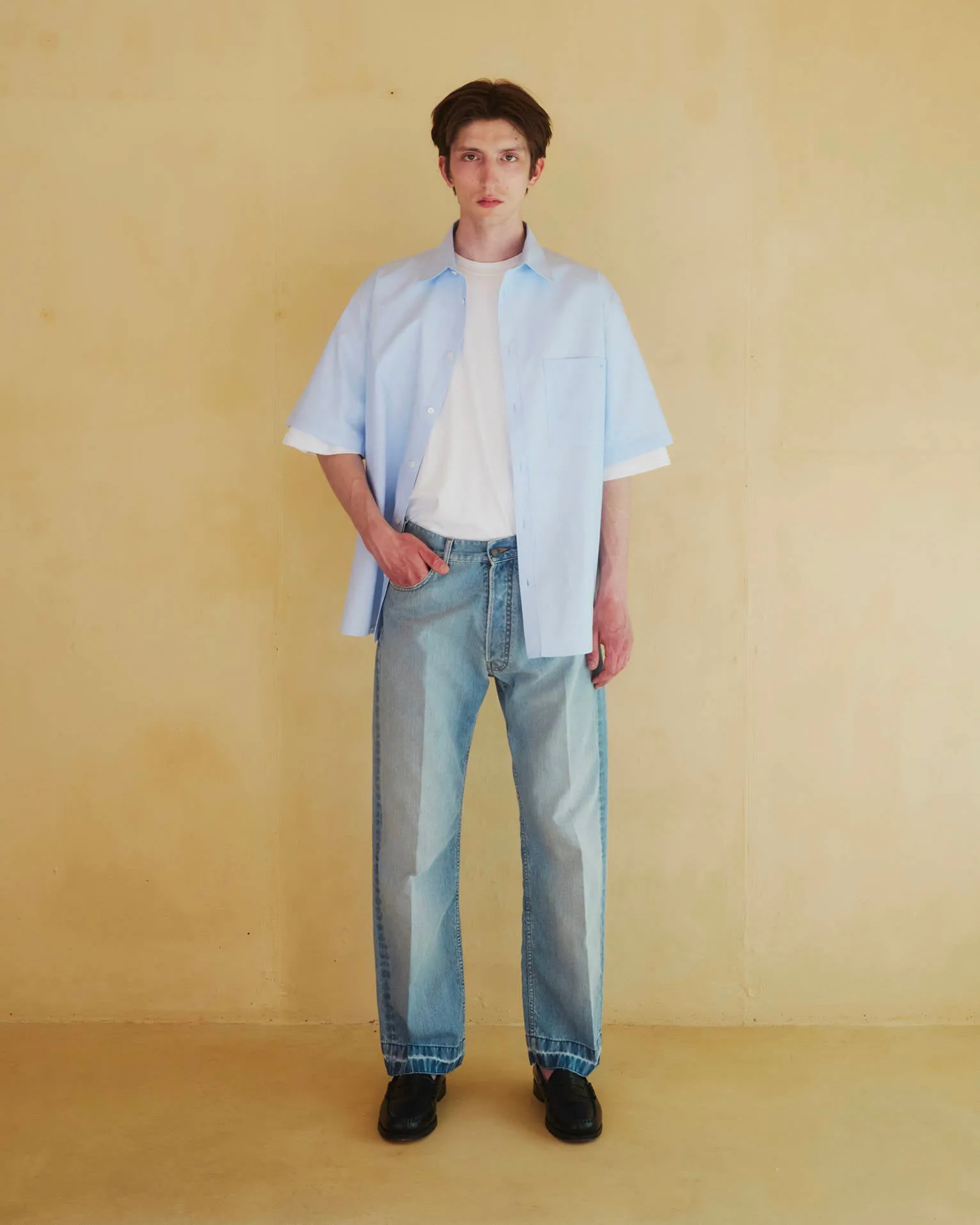 EDI - NYLON INFUSED CREASED STRAIGHT-LEG DENIM sold by DARKPARK
