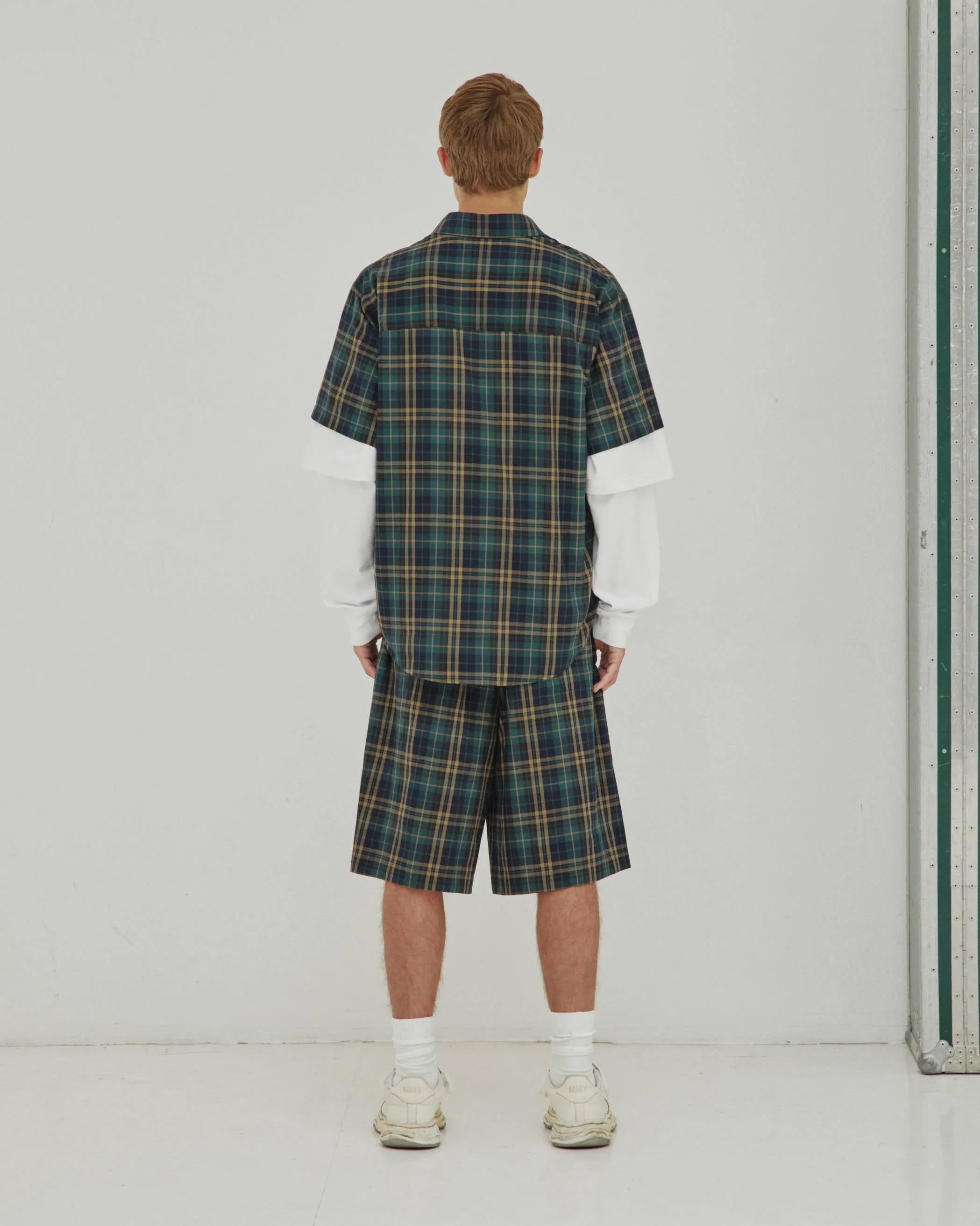 BRAD - JAPENESE CHECK JOGGER FIT SHORTS sold by DARKPARK product image thumbnail 3