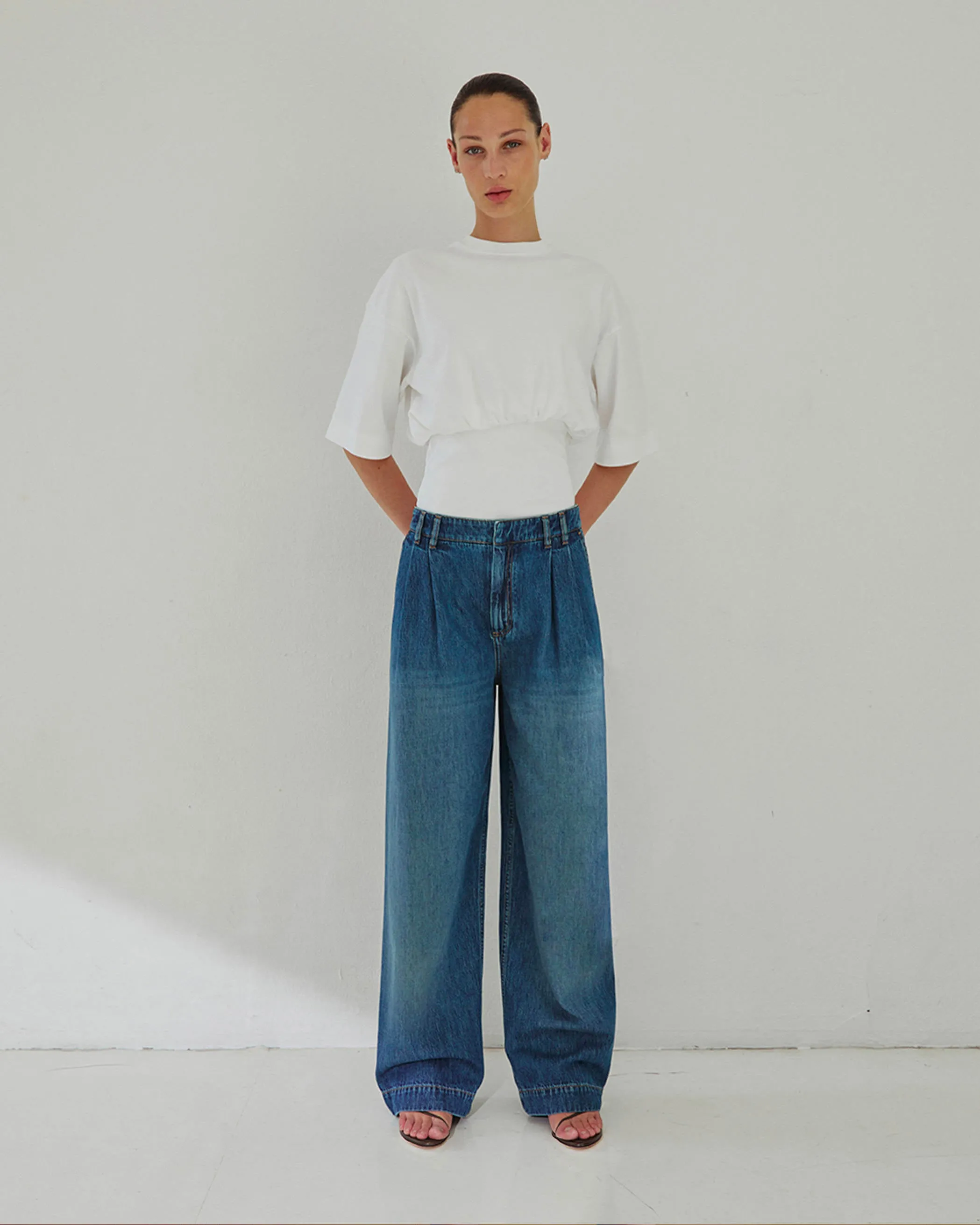 FRANCE - PLEAT WIDE-LEG LIGHT DENIM sold by DARKPARK product image thumbnail 2