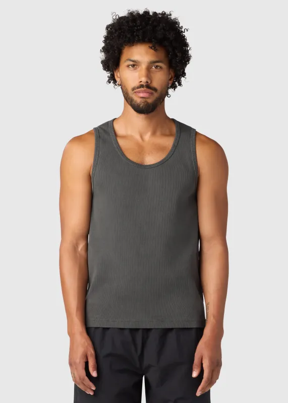 HAVANA RIBBED TANK / WASHED BLACK made by UNI/FORM