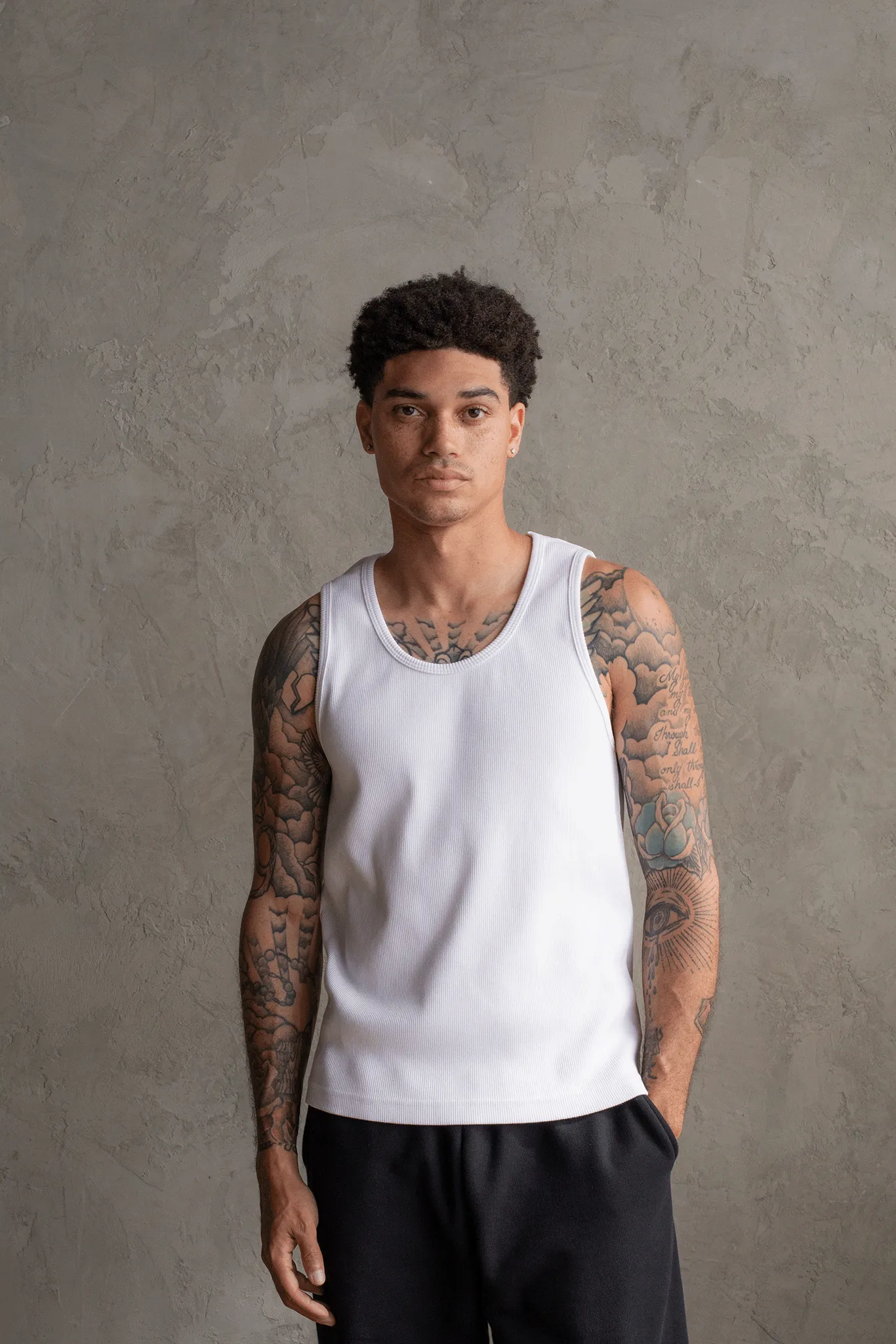 HAVANA RIBBED TANK / WHITE sold by UNI/FORM product image thumbnail 2