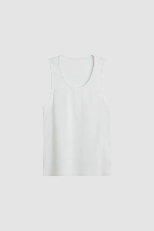 HAVANA RIBBED TANK / WHITE made by UNI/FORM