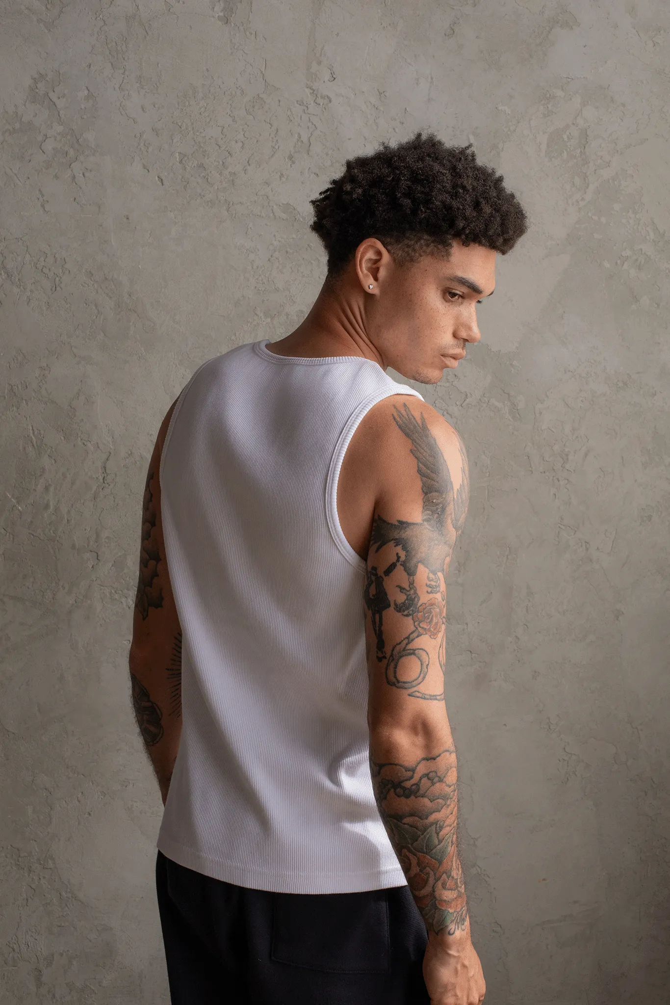 HAVANA RIBBED TANK / WHITE sold by UNI/FORM product image thumbnail 3