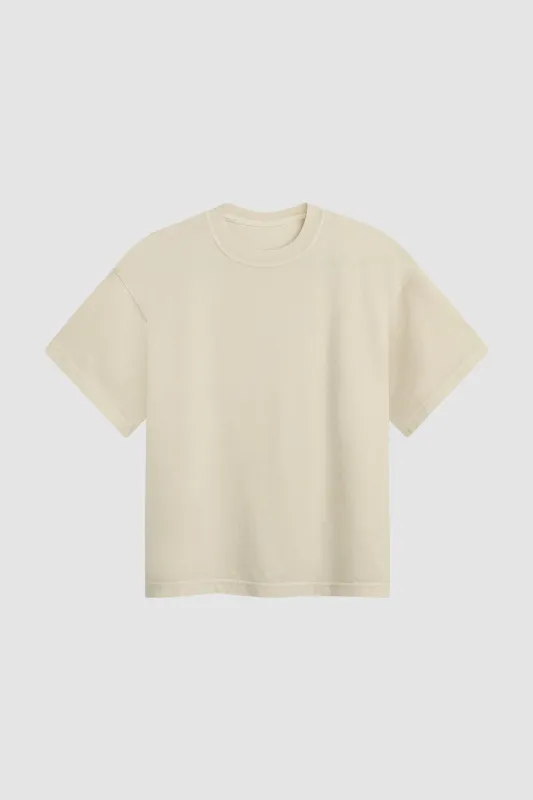 CROPPED TEE / WASHED PARCHMENT made by UNI/FORM
