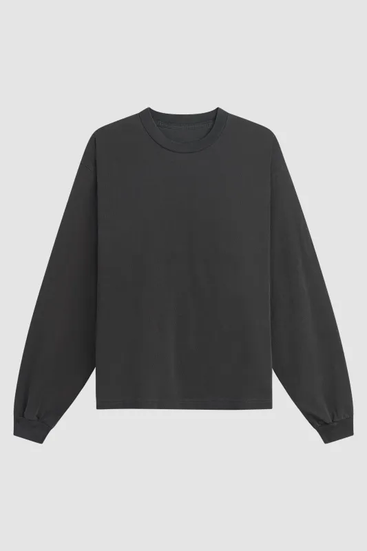 HEAVYWEIGHT CROPPED LONG SLEEVE / WASHED BLACK made by UNI/FORM