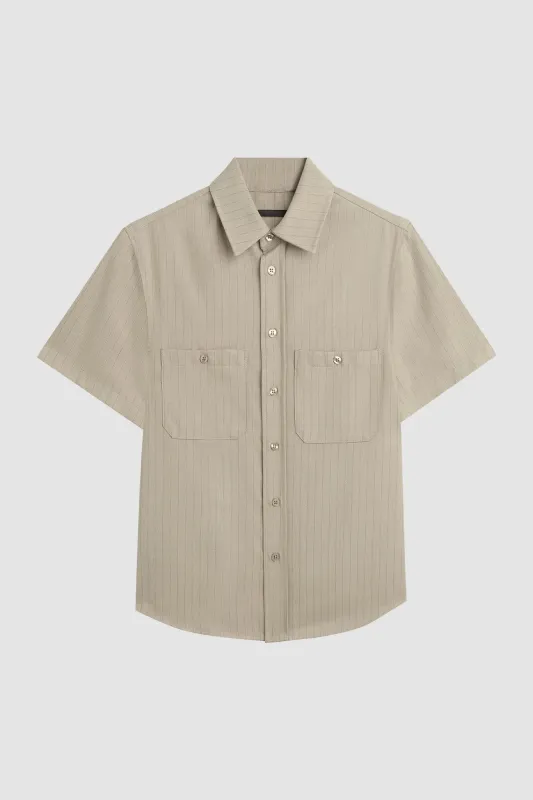 BONNEVILLE MECHANIC SHIRT / LIGHT SMOKE made by UNI/FORM