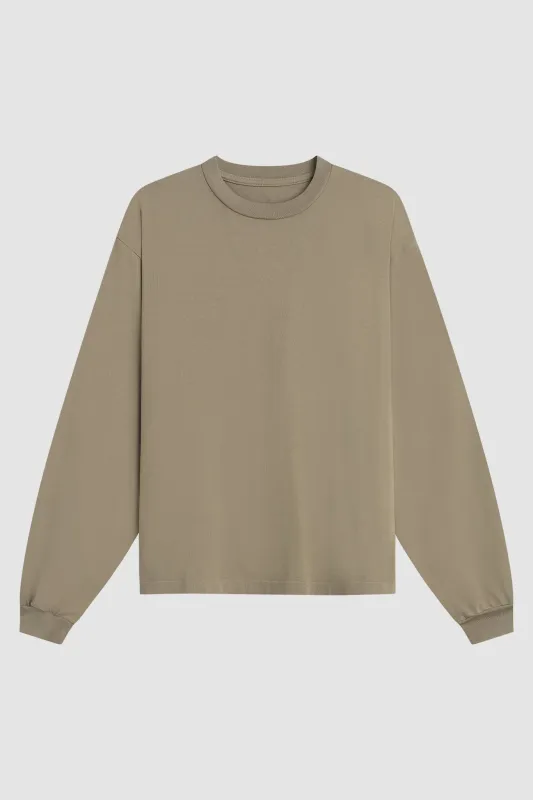 HEAVYWEIGHT CROPPED LONG SLEEVE / MOCHA made by UNI/FORM