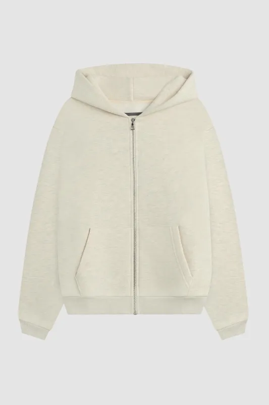 SOUVENIR FULL ZIP HOODIE / OATMEAL made by UNI/FORM