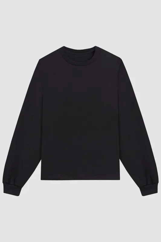 HEAVYWEIGHT CROPPED LONG SLEEVE / BLACK made by UNI/FORM