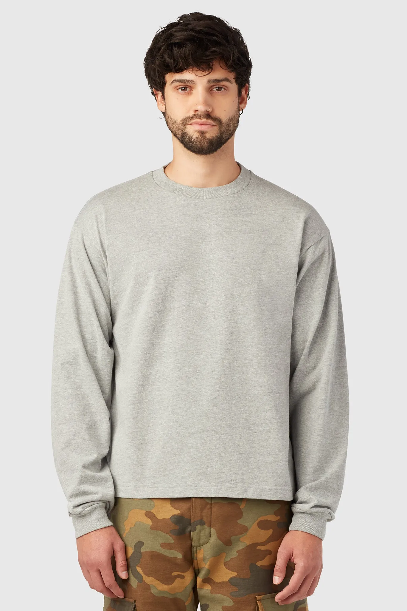 HEAVYWEIGHT CROPPED LONG SLEEVE / LIGHT HEATHER sold by UNI/FORM product image thumbnail 3