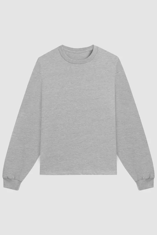 HEAVYWEIGHT CROPPED LONG SLEEVE / LIGHT HEATHER made by UNI/FORM