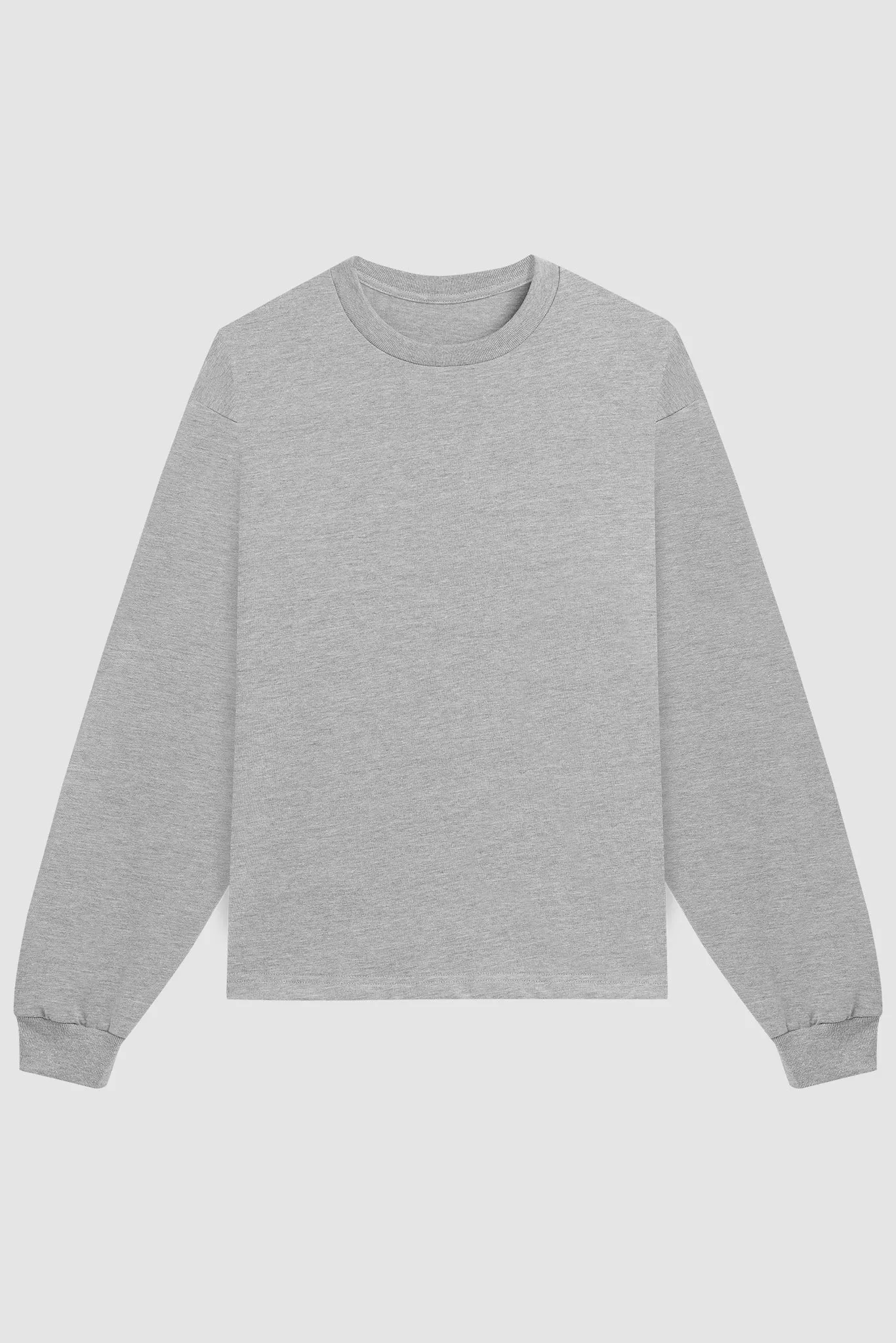 HEAVYWEIGHT CROPPED LONG SLEEVE / LIGHT HEATHER sold by UNI/FORM
