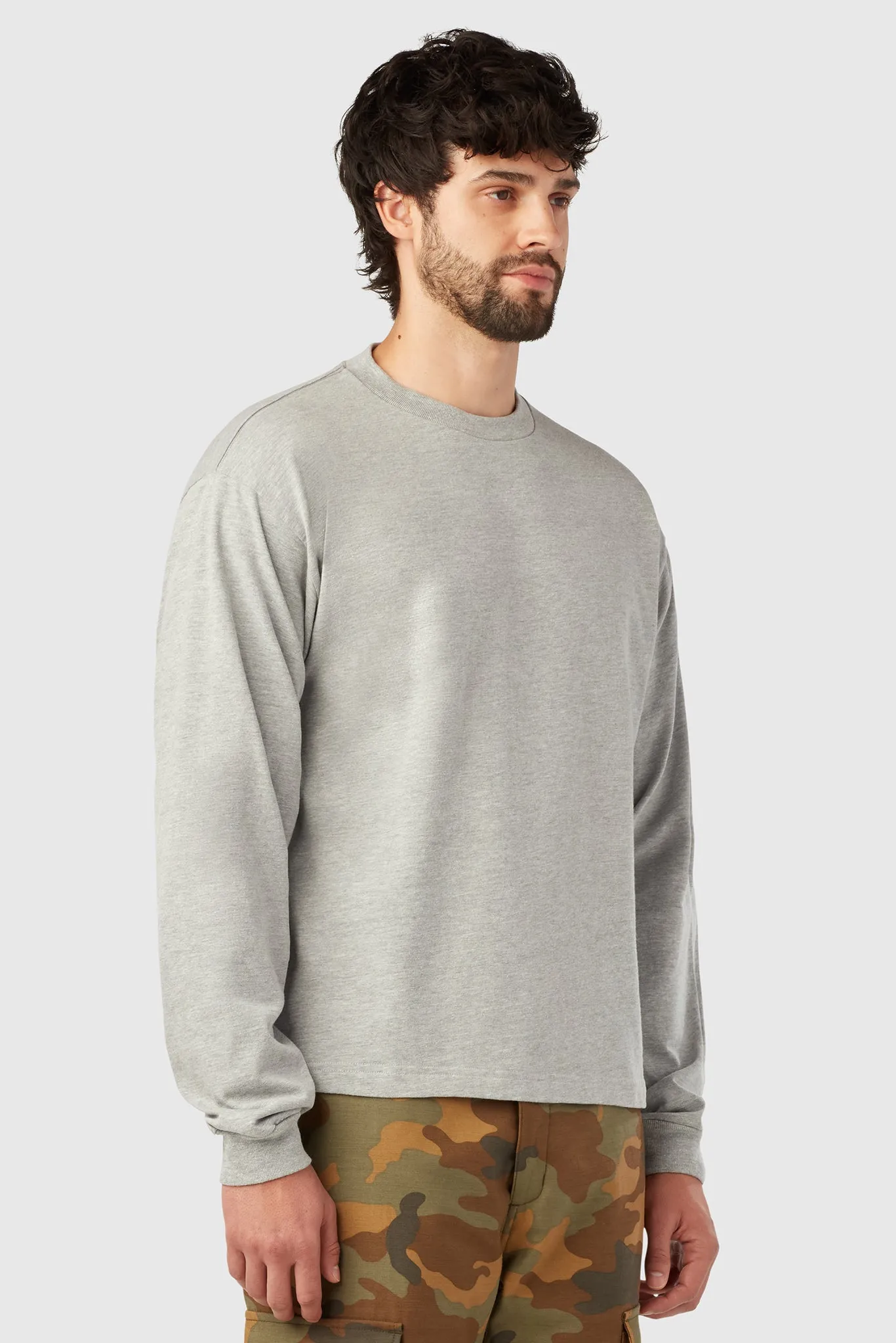 HEAVYWEIGHT CROPPED LONG SLEEVE / LIGHT HEATHER sold by UNI/FORM product image thumbnail 4