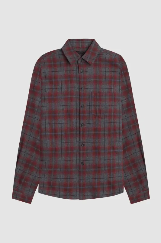 CLASSIC TAILORED FLANNEL / MAROON X GREY made by UNI/FORM