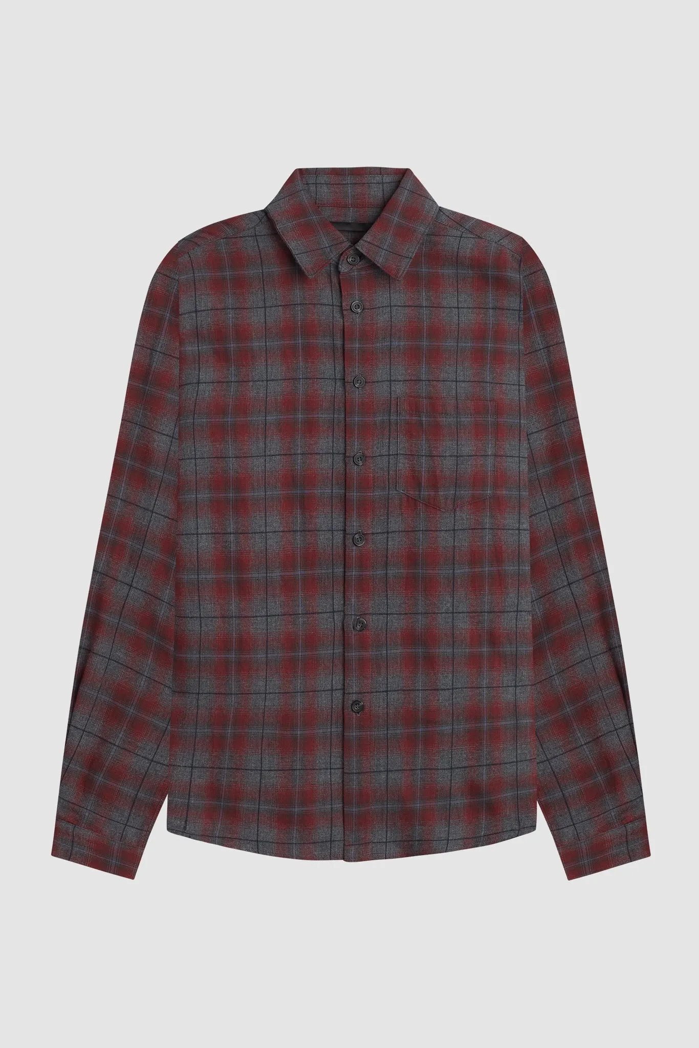CLASSIC TAILORED FLANNEL / MAROON X GREY sold by UNI/FORM