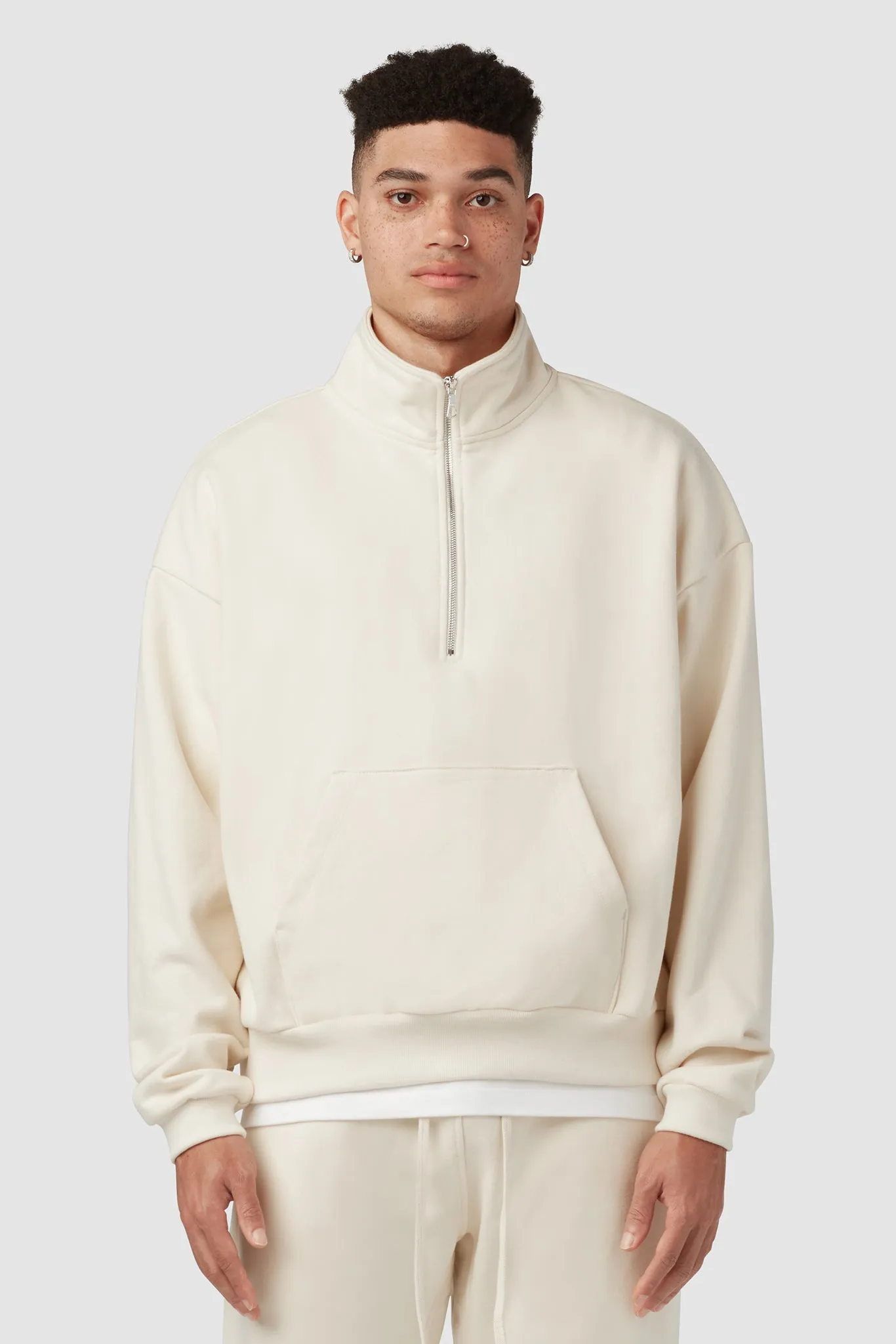 HEAVYWEIGHT STUDIO HALF ZIP / CREAM sold by UNI/FORM product image thumbnail 2