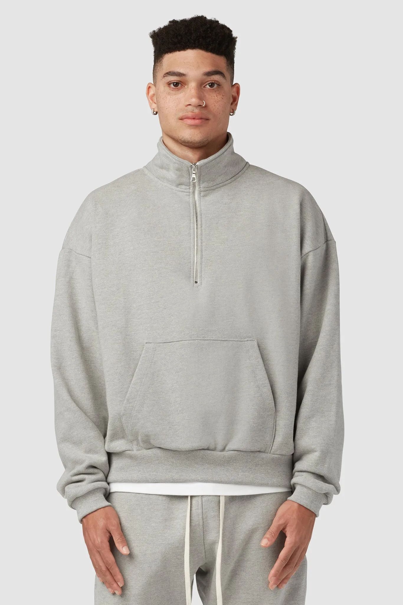 HEAVYWEIGHT STUDIO HALF ZIP / LIGHT HEATHER sold by UNI/FORM product image thumbnail 2