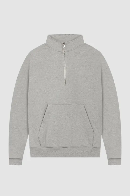 HEAVYWEIGHT STUDIO HALF ZIP / LIGHT HEATHER made by UNI/FORM