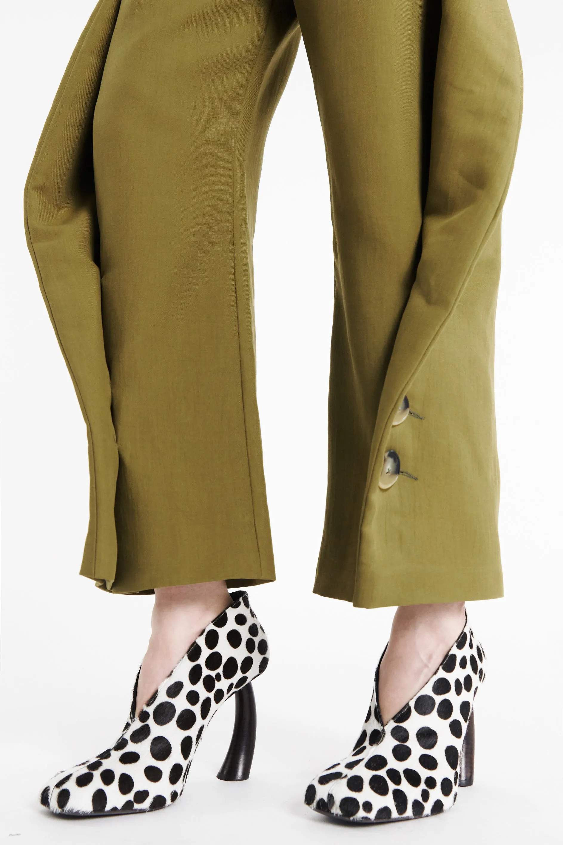 High Rise Rounded Pant Khaki Green sold by A.W.A.K.E. MODE product image thumbnail 4