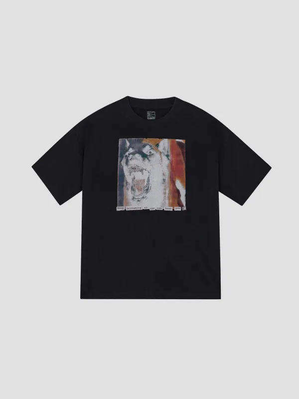 PACC18T010-1 ~ MEN SCREAM TEE SHIRT BLACK made by Rassvet Skateboards