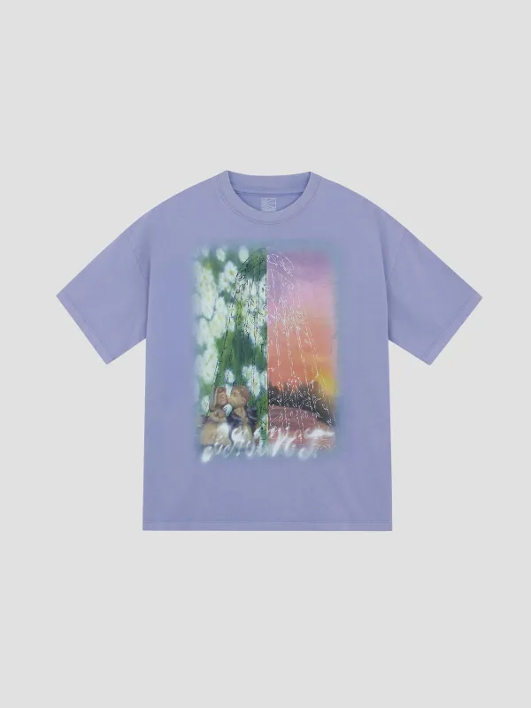 PACC18T005-1 ~ MEN KISS TEE SHIRT LILAC made by Rassvet Skateboards
