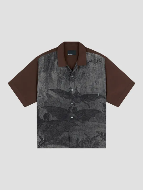 PACC18B001-1 ~ MEN GOTHIC SS SHIRT BROWN made by Rassvet Skateboards