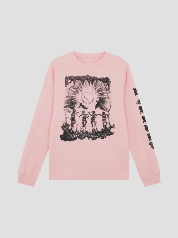 PACC18T012-2 ~ MEN SUN DANCE LS TEE SHIRT PINK made by Rassvet Skateboards