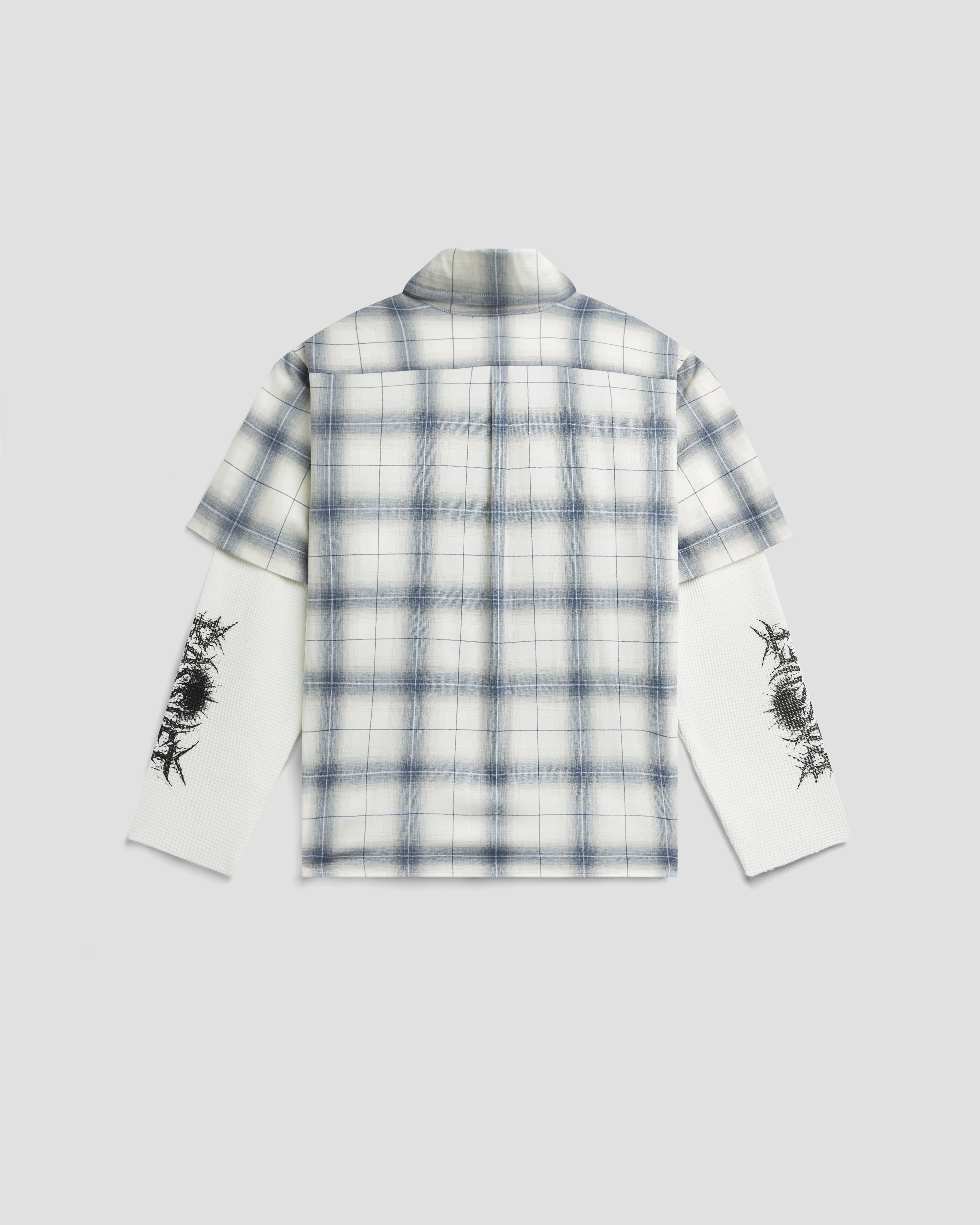 PACC19B005-1 ~ MEN DOOM WAFFLE WORK LS OVERSHIRT GREY sold by Rassvet Skateboards product image thumbnail 2