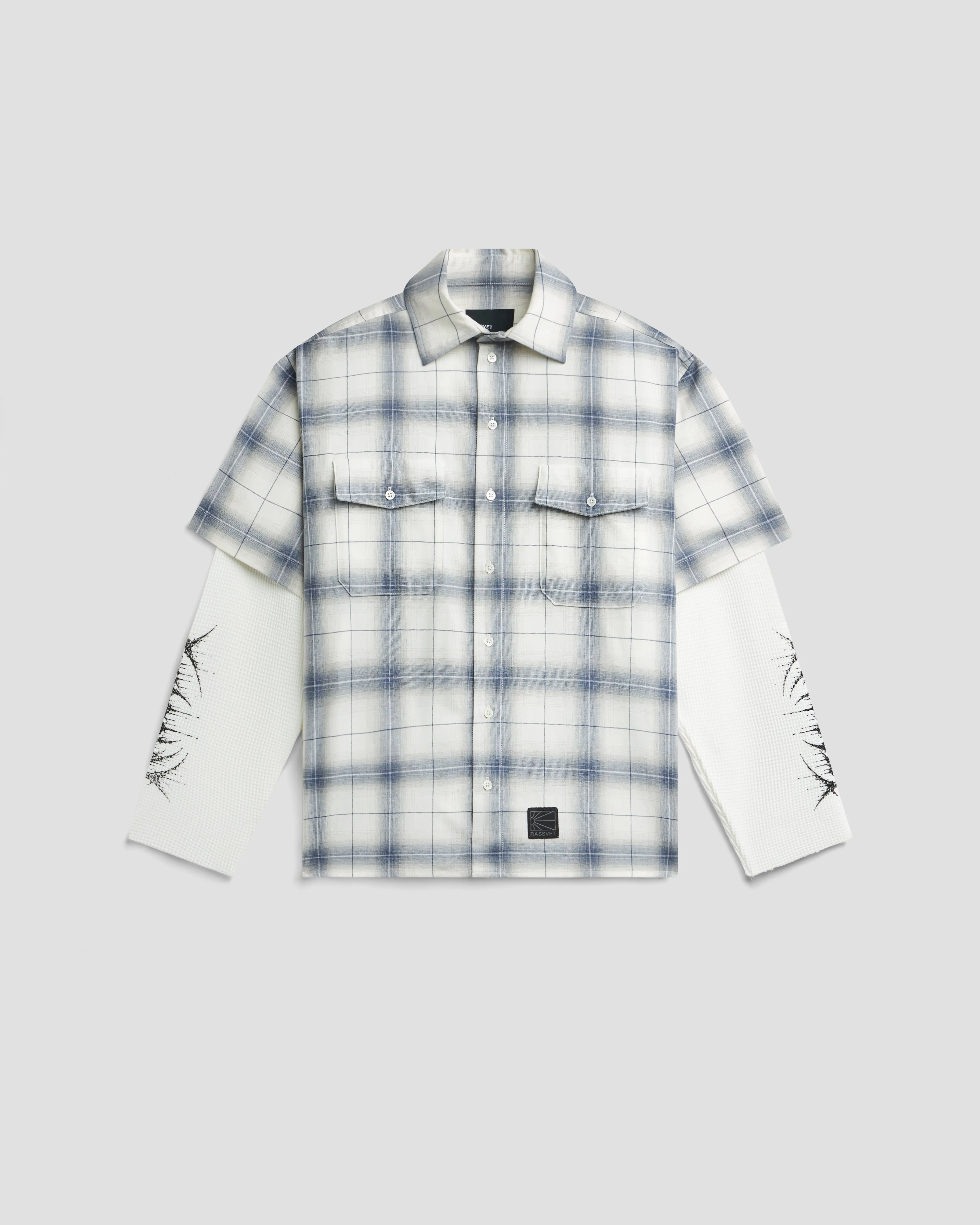 PACC19B005-1 ~ MEN DOOM WAFFLE WORK LS OVERSHIRT GREY sold by Rassvet Skateboards