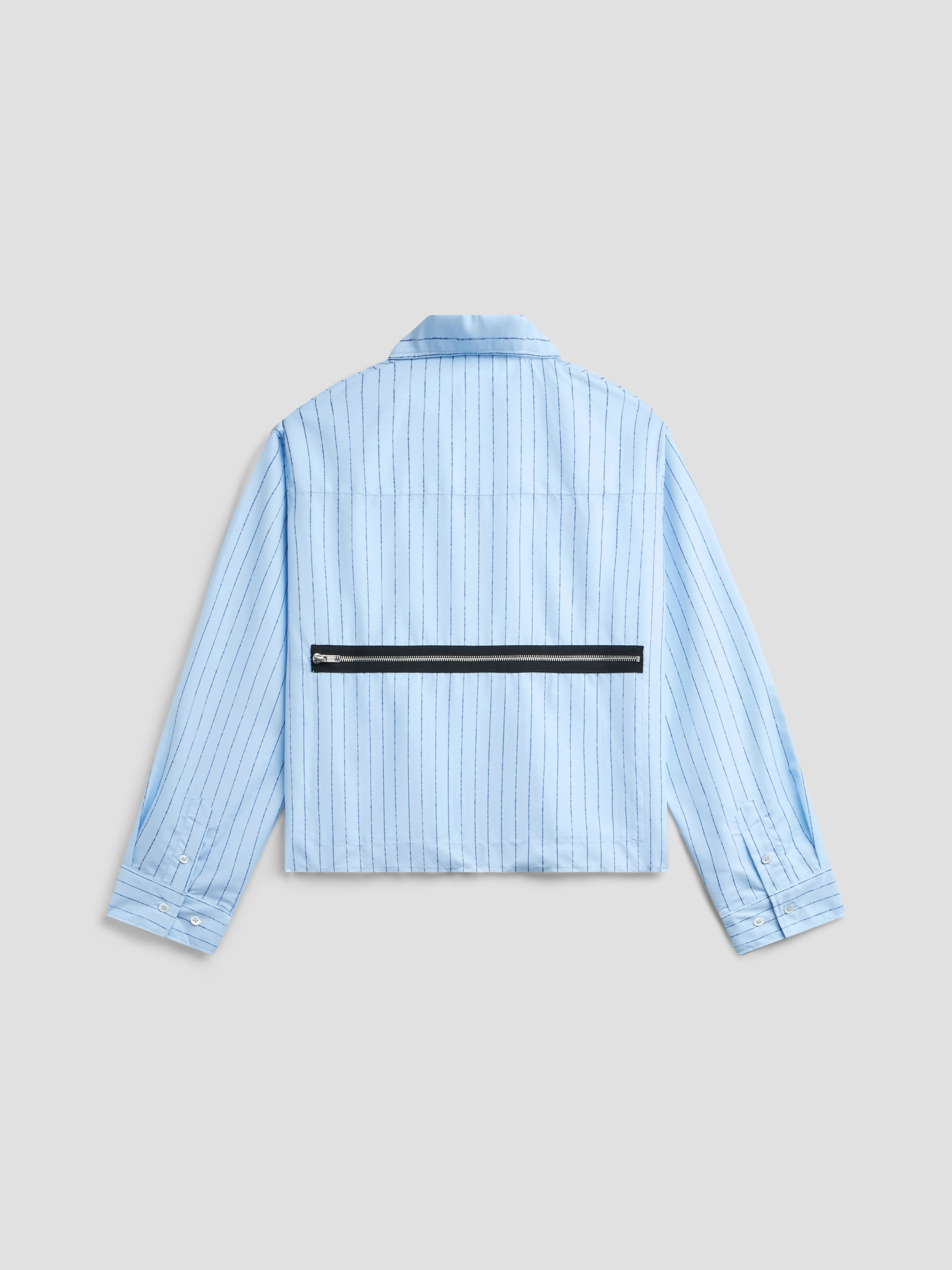 PACC19B006-1 ~ MEN STRIPED LOOSE ZIP SHIRT BLUE sold by Rassvet Skateboards product image thumbnail 2