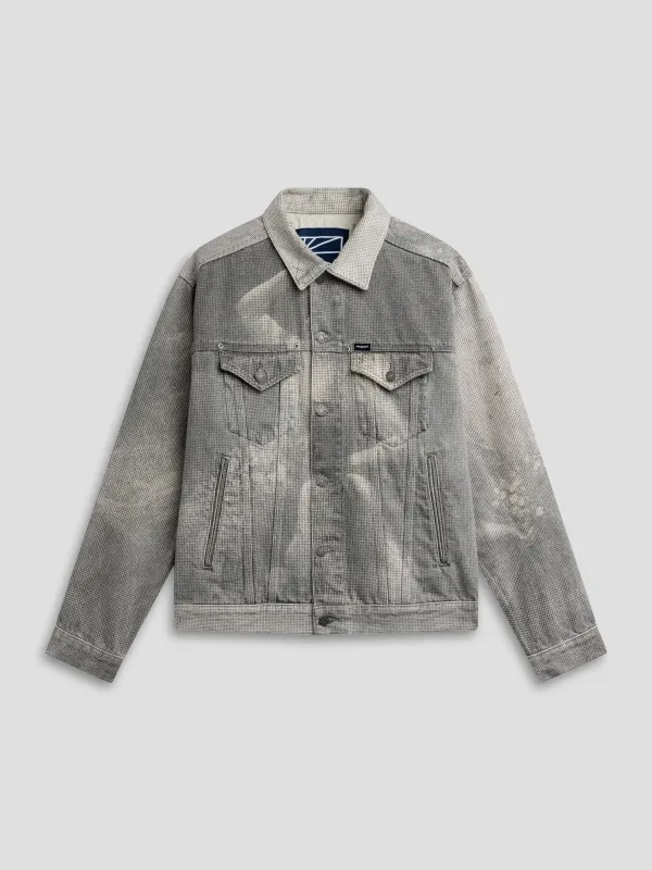 PACC19J003-1 ~ MEN LOOSE FIT NYMPH DENIM TRUCKER JACKET BLACK made by Rassvet Skateboards